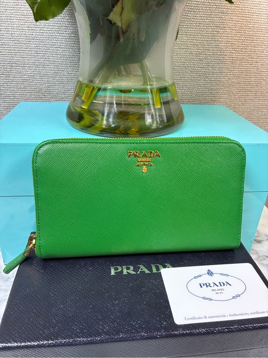 Prada Handbags - Prada Verde Green Saffiano Leather Zip Around Wallet - NWOT Brand New w/ Box